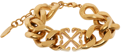 Off-white Arrows Chain Bracelet In Gold