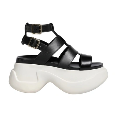 Marni Black Gladiator Platform Sandals In 00n99 Black