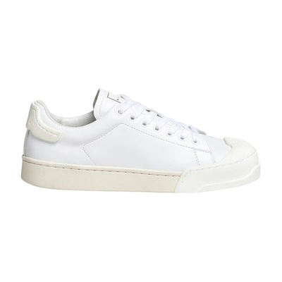 Marni Dada Bumper Sneakers In Leather In Lilywhite_lilywhite