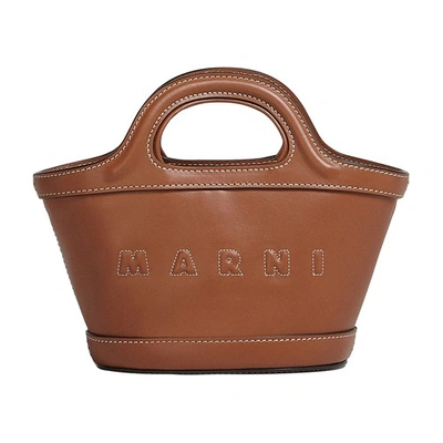 Marni Tropicalia Micro Leather Bag In Red