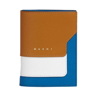 Marni Saffiano Leather Bi-fold Wallet In Dijon_lilywhite