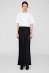 Anine Bing Bar Fluted Silk Skirt In Black