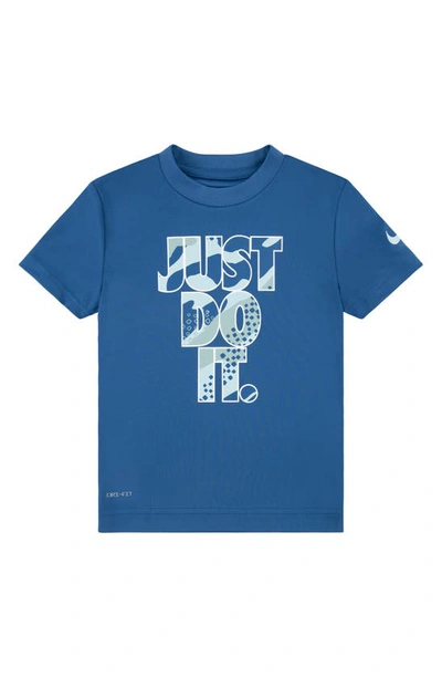 Nike Club Seasonal Camo Tee Little Kids Dri-fit T-shirt In Blue