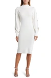 Eliza J Long Sleeve Sweater Dress In Ivory