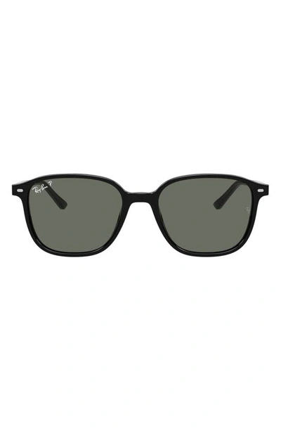 Ray Ban 55mm Polarized Square Sunglasses In Black