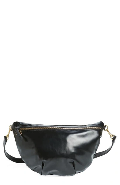 Clare V Grande Leather Belt Bag In Black