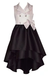 Iris & Ivy Double Breasted Tuxedo High-low Dress In Black