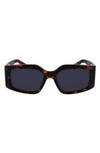 Ferragamo Classic Logo 54mm Modified Rectangular Sunglasses In Dark Tortoise