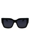 Ferragamo Gancini 55mm Modified Rectangular Sunglasses In Black