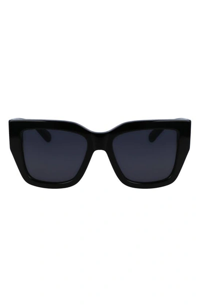 Ferragamo Gancini 55mm Modified Rectangular Sunglasses In Black