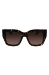 Ferragamo Gancini 55mm Modified Rectangular Sunglasses In Tortoise/brown Gradient