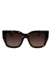 Ferragamo Gancini 55mm Modified Rectangular Sunglasses In Dark Tortoise