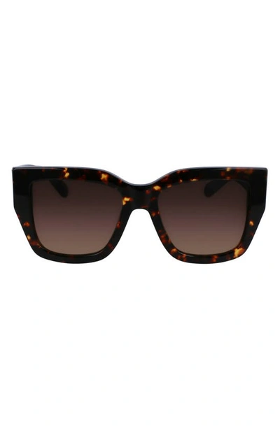 Ferragamo Gancini 55mm Modified Rectangular Sunglasses In Tortoise/brown Gradient