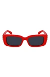 Ferragamo Gancini Evolution 52mm Rectangular Sunglasses In Red/gray Solid