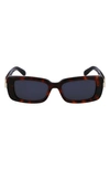 Ferragamo Gancini Evolution 52mm Rectangular Sunglasses In Tortoise/gray Solid