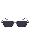Ferragamo Gancini Evolution 57mm Rectangular Sunglasses In Matte Black