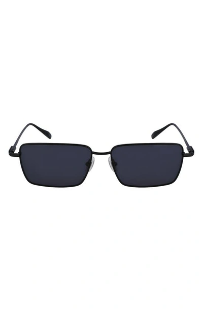Ferragamo Gancini Evolution 57mm Rectangular Sunglasses In Matte Black