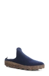Asportuguesas Fly London Come Sneaker Mule In Navy Tweed/ Felt