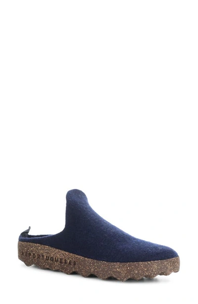 Asportuguesas By Fly London Fly London Come Sneaker Mule In Navy Tweed/ Felt