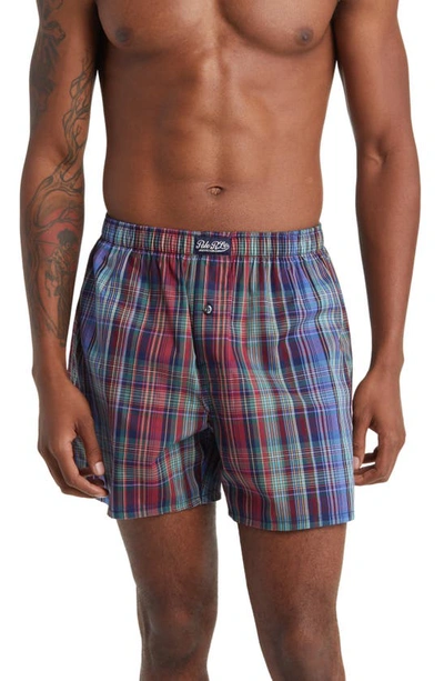 Polo Ralph Lauren Canterbury Plaid Woven Cotton Boxers In Navy Assorted