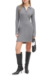 REFORMATION WALSH RIB COLLAR LONG SLEEVE RECYCLED CASHMERE BLEND SWEATER DRESS
