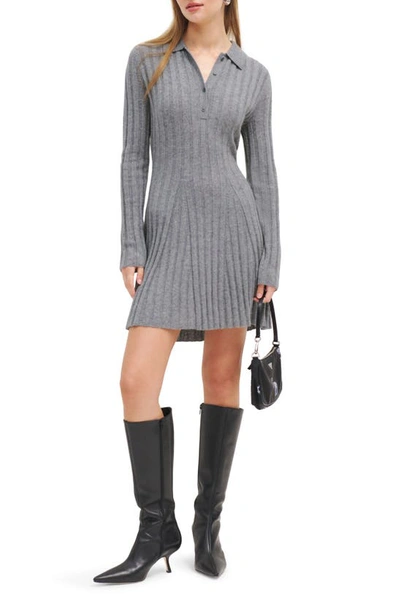Reformation Walsh Cashmere Collared Mini Dress In Husky