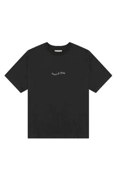 Museum Of Peace And Quiet Wordmark Graphic T-shirt In Black