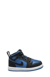 Nike Little Kids' Air Jordan Retro 1 Mid Casual Shoes In Black/royal Blue/black/white