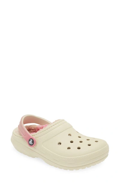 Crocs Faux Shearling Lined Clog In Bone/ Multi