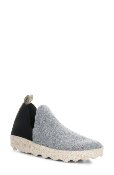 Asportuguesas By Fly London City Slip-on Sneaker In Grey/ Black Tweed/ Felt