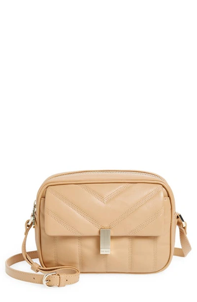 Ted Baker Avalily Quilted Leather Camera Bag In Camel
