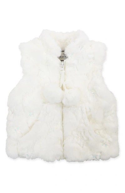 Widgeon Babies' Faux Fur Zip Front Waistcoat In Sparkle Star