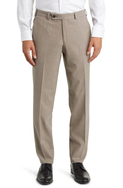 Ted Baker Jerome Soft Constructed Stretch Wool Dress Pants In Beige