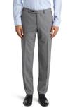 Ted Baker Jerome Soft Constructed Wool Blend Tapered Dress Pants In Light Grey