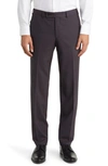 Ted Baker Jerome Soft Constructed Stretch Wool Dress Pants In Berry