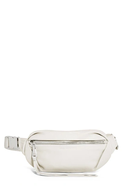 Aimee Kestenberg Milan Leather Belt Bag In Vanilla Ice W Shiny Silver