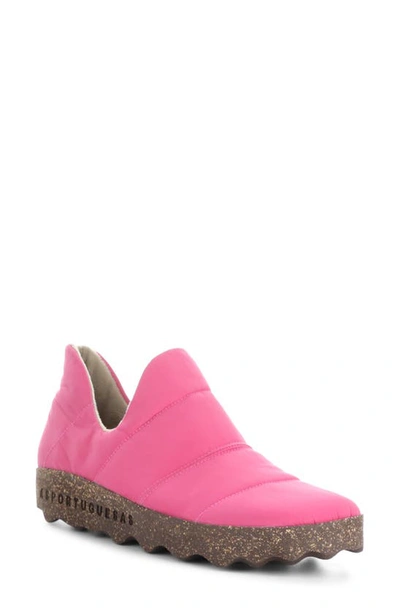 Asportuguesas By Fly London Crus Quilted Slip-on Trainer In Pink Nylon