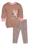 IRIS & IVY IRIS & IVY INTARSIA TIGER OVERSIZE SWEATER & LEGGINGS SET