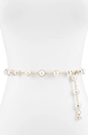 Sam Edelman Imitation Pearl Chain Belt In Pearl
