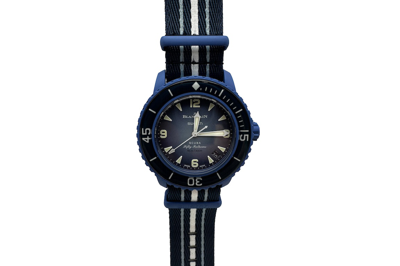 Pre-owned Swatch Blancpain X  Scuba Fifty Fathoms Atlantic Ocean So35a100