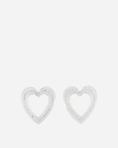 Safsafu Transparent Big Heart Earrings In White