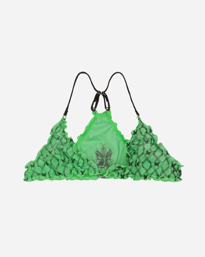 Panties X Anna Evil Butterfly Pattern Sporty Bra Acid In Green