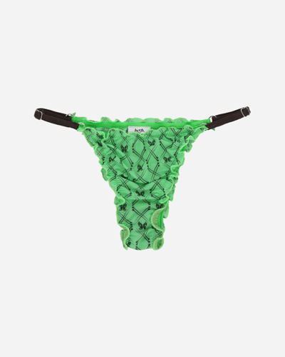 Panties X Anna Evil Butterfly Pattern Slip Acid In Green