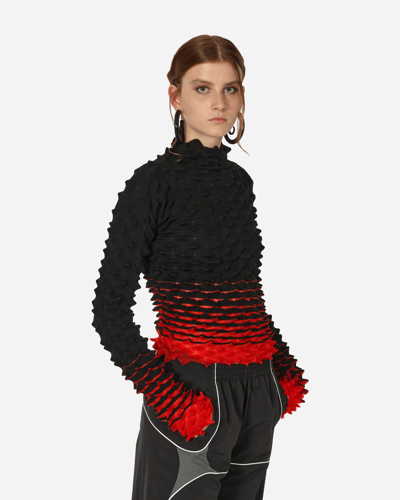 Chet Lo Flame Maul 3d-knit Cropped Roll-neck Top In Black