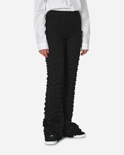 Chet Lo Gradient Spiky 3d-knit Flared Trousers In Black