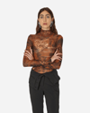 Jean Paul Gaultier X Knwls Graphic-print Sheer Top In Brown
