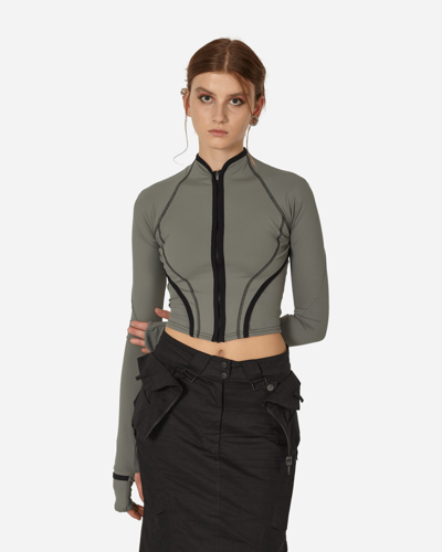 Hyein Seo Slashed Longsleeve Top Foliage In Foliage Green