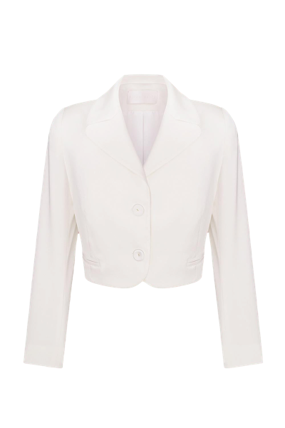 Total White Cropped Jacket In White
