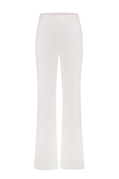 Total White Flared Trousers With Arrows In White