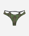 PRISCAVERA TARTAN STUDDED THONG